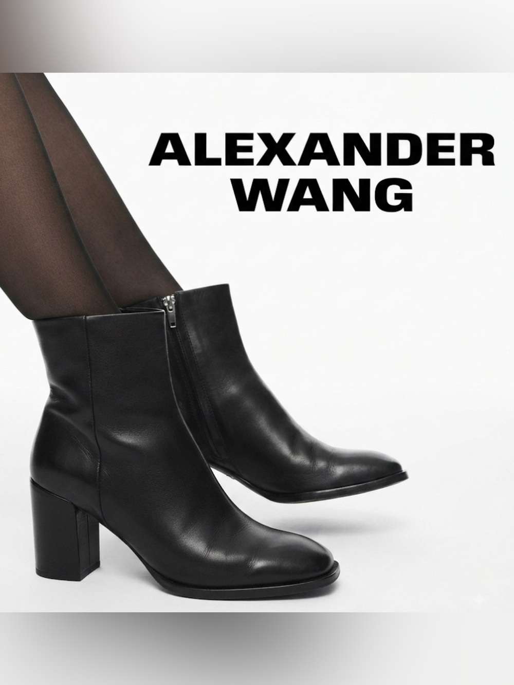 Authentic Alexander Wang black leather boots sz 9 Euro 40